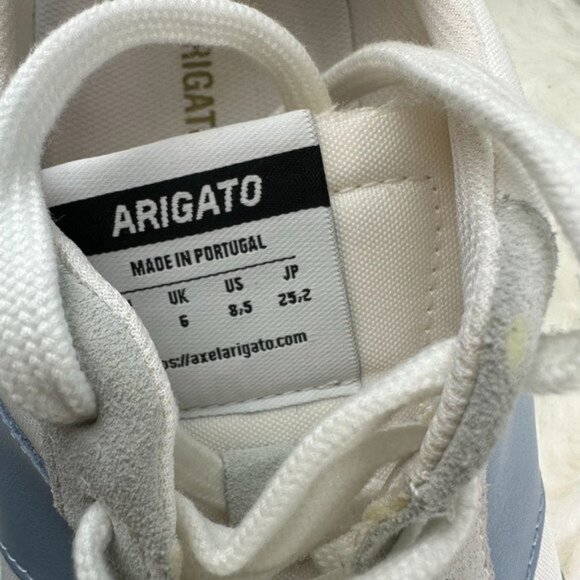 Axel Arigato Genesis Low Top Sneaker in White/Dusty Blue/Leopard - Picture 6 of 9